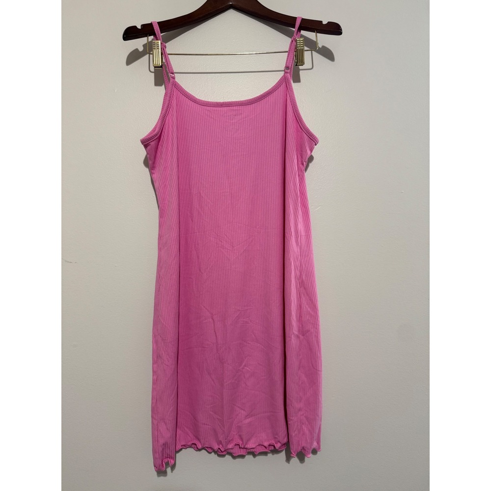 Juicy Couture Pink Ribbed Rhinestone Logo Sleepwear Chemise Nightgown Large - Picture 5 of 7